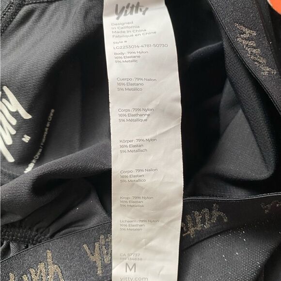 YITTY by Lizzo Spotlight Ruched Leggings Shimmered Iconic Black New Women Medium - Picture 10 of 10